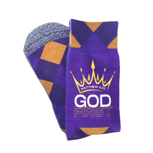 God First (Matthew 6:33) - Bible Verse Crew Socks