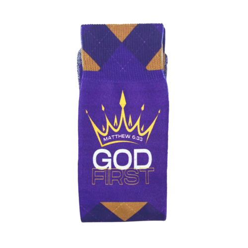God First (Matthew 6:33) - Bible Verse Crew Socks