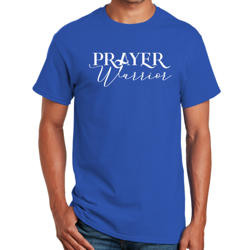 Mens Graphic T-shirt Prayer Warrior Script Style Illustration
