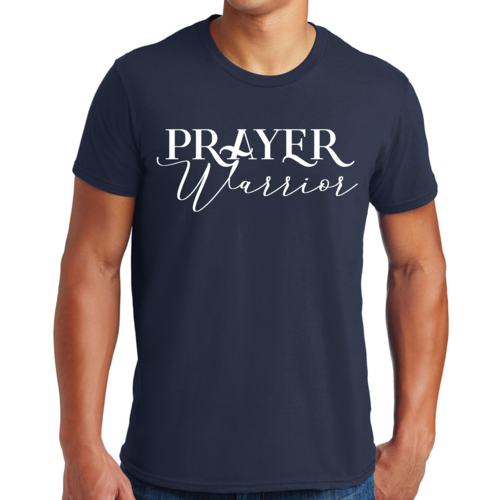 Mens Graphic T-shirt Prayer Warrior Script Style Illustration