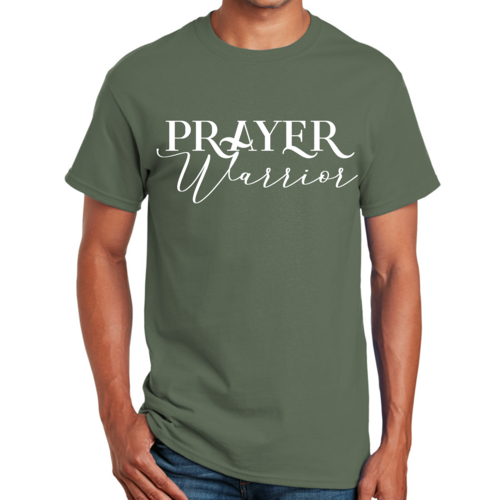 Mens Graphic T-shirt Prayer Warrior Script Style Illustration