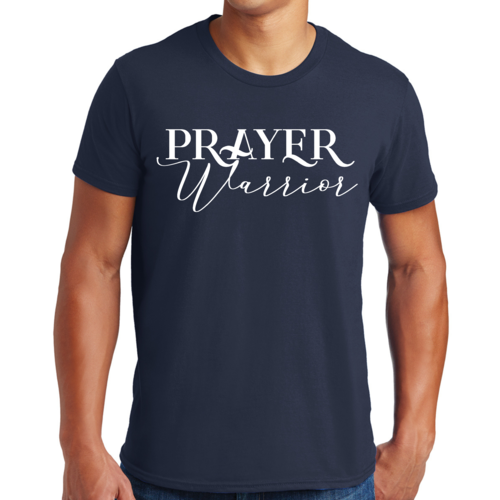 Mens Graphic T-shirt Prayer Warrior Script Style Illustration