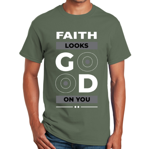 Mens Graphic T-shirt Faith Looks Good