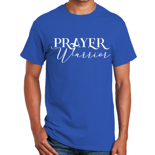 Mens Graphic T-shirt Prayer Warrior Script Style Illustration