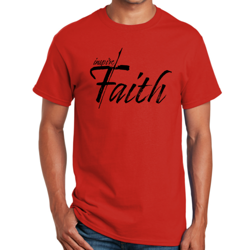 Mens Graphic T-shirt Inspire Faith Black Print