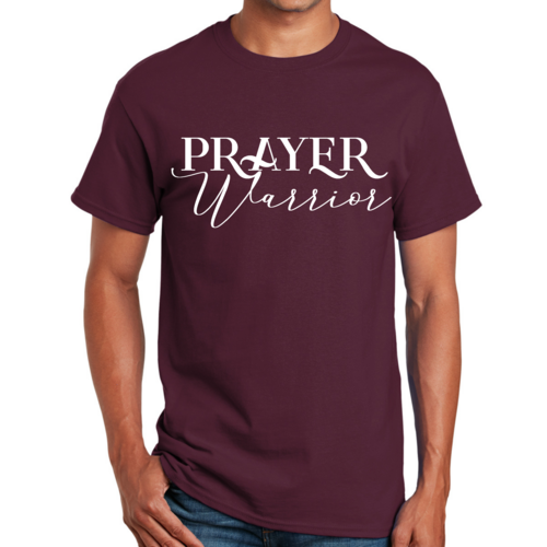 Mens Graphic T-shirt Prayer Warrior Script Style Illustration
