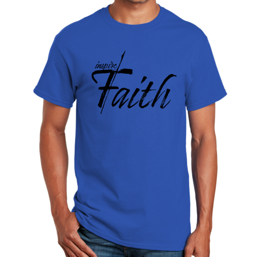 Mens Graphic T-shirt Inspire Faith Black Print