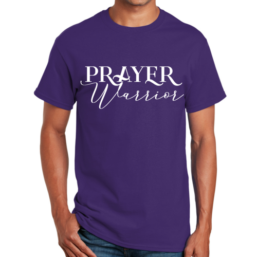 Mens Graphic T-shirt Prayer Warrior Script Style Illustration